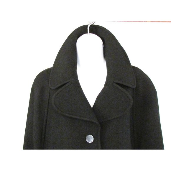 Michael Kors Black Wool Blend Designer Trench Belted Cape Size Large - Picture 2 of 11